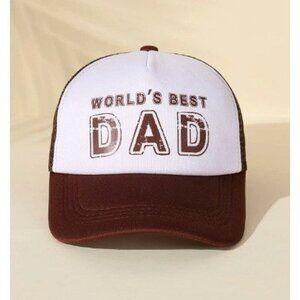 World's Best Dad Hat Adjustable Trucker Ball Cap Brown